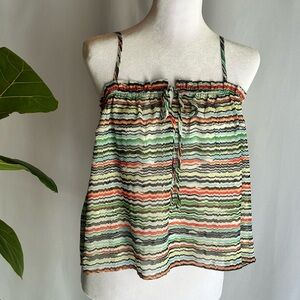 Forever 21 Striped Tie Front Cami Size M NWT
